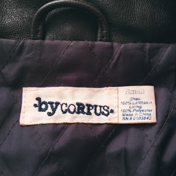 Leather Moto Jacket, Dark Green - Picture 8 of 8